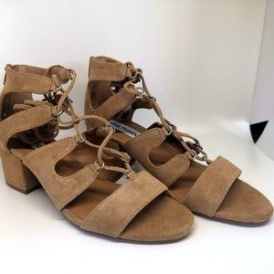 Steve Madden Indea Dress Sandal Camel Suede US 7M